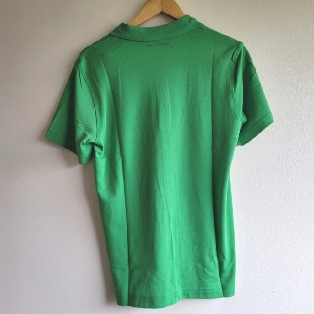 OUTDOOR‎ VOICES, Birdie Recycled-Piqué Polo Shirt, Kelly Green, Size XS - Picture 7 of 9